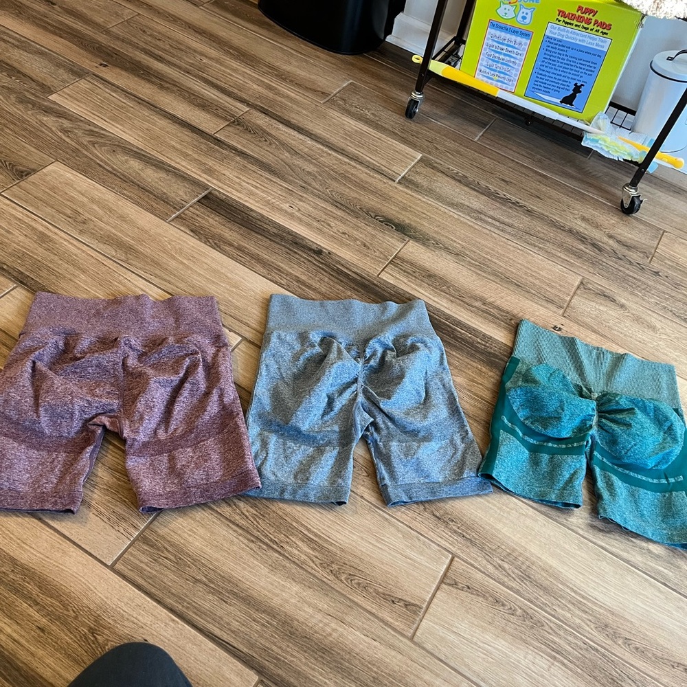 Set of 3 Booty cinch workout shorts. Biker shorts